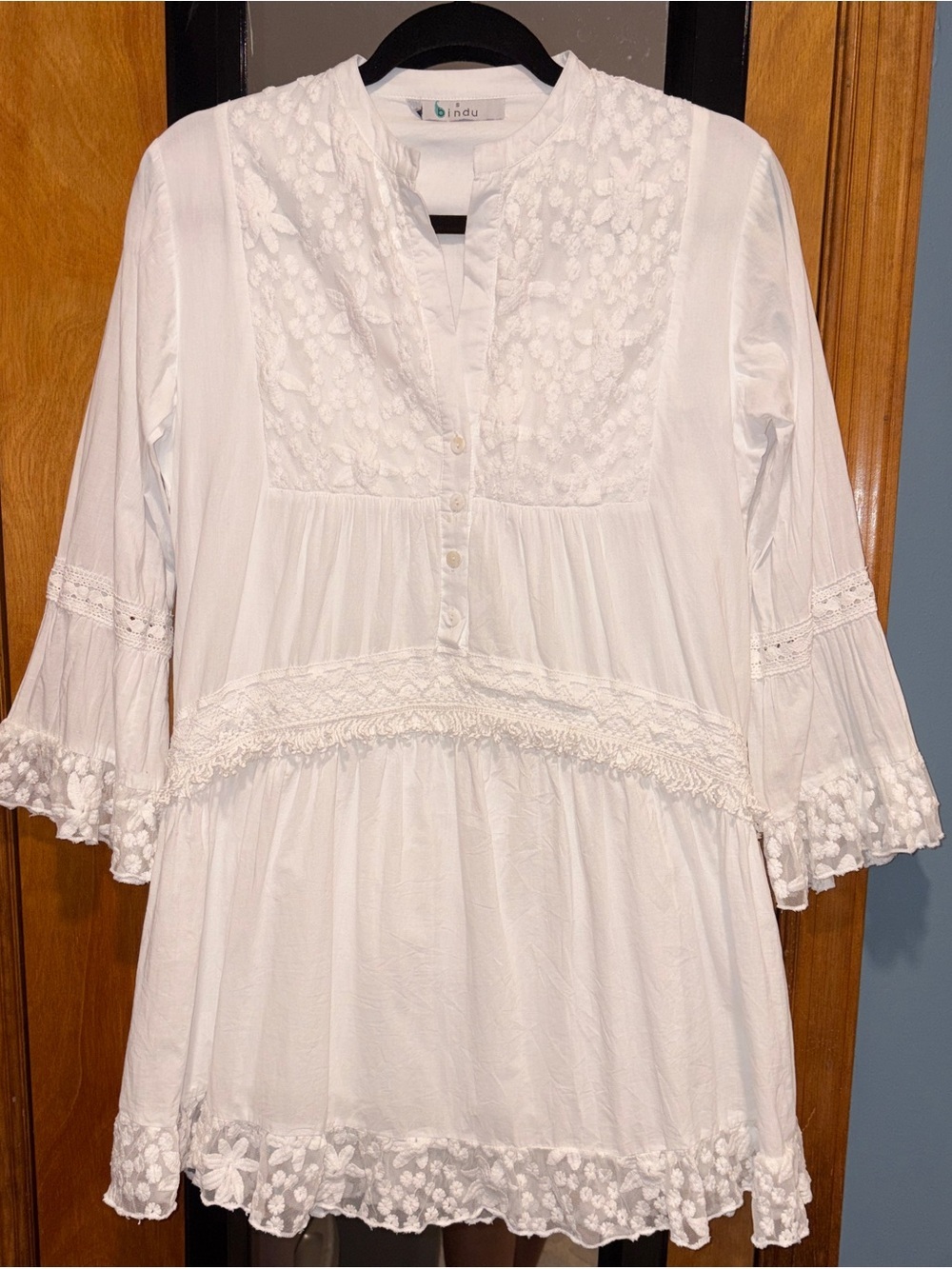 Bindu White Embroidered Mini Dress